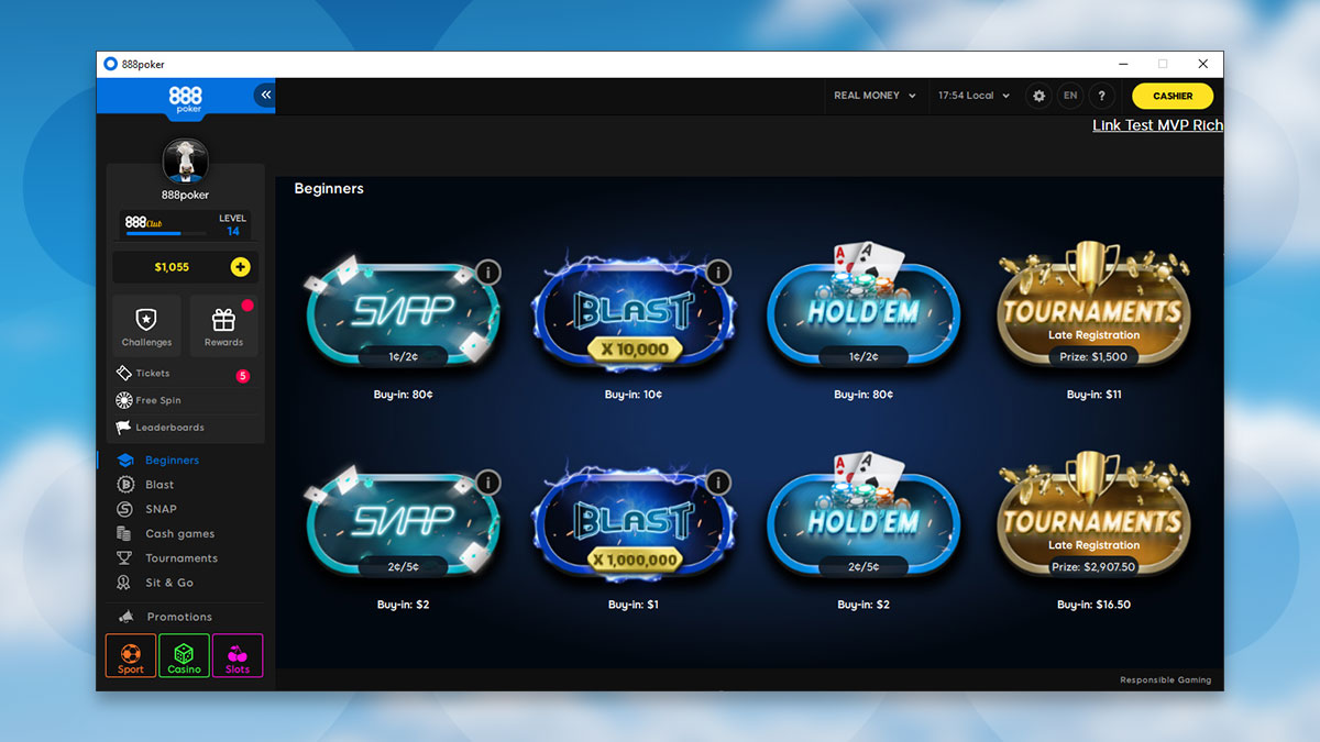 888 Poker Spiele Auswahl