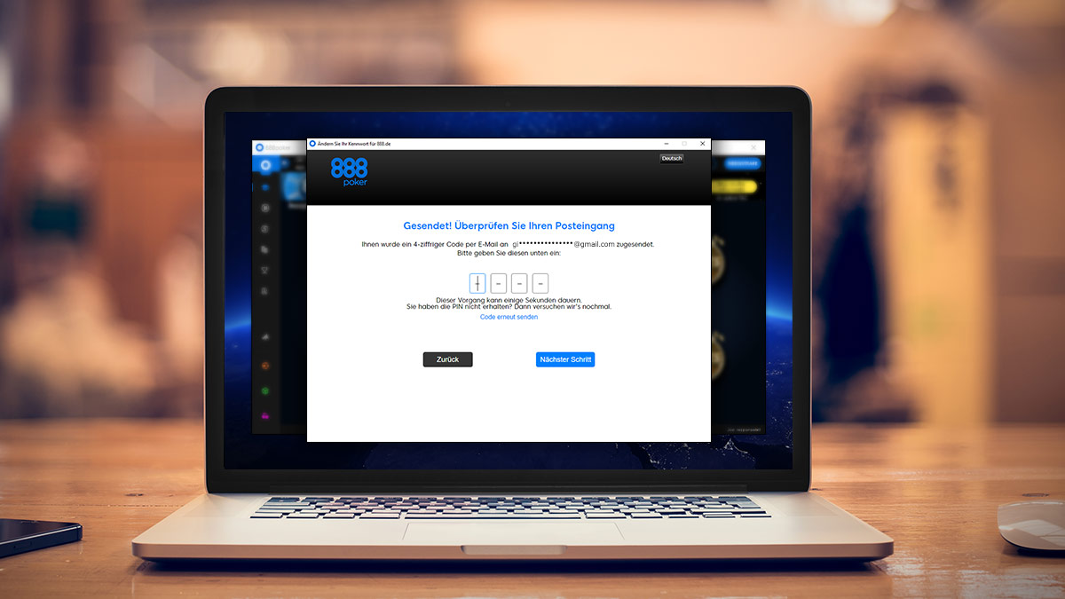 888 Poker Passwort vergessen