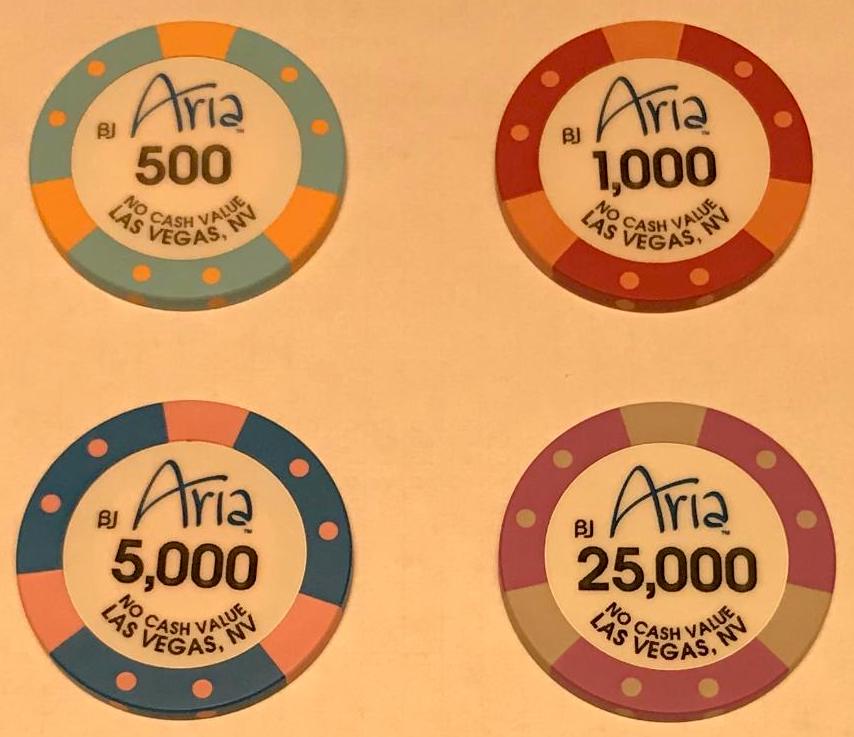 Aria High-Stakes Vier verschiedene Chipwerte/Farben