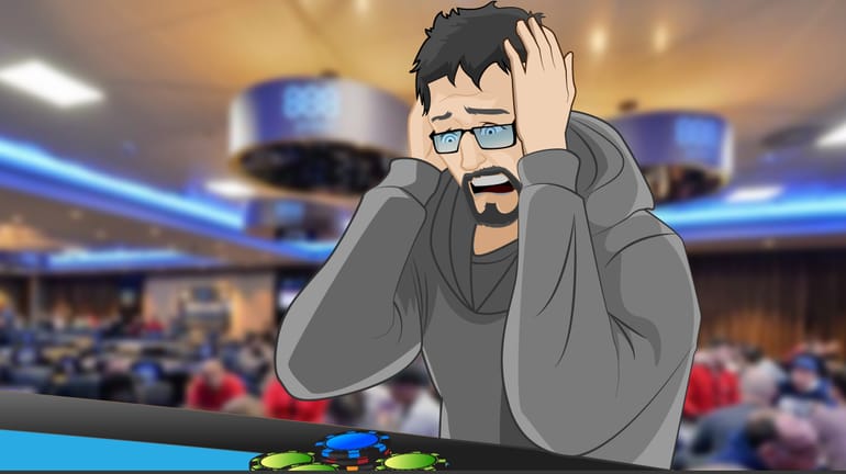 Pokerspieler verzweifelt am Tisch
