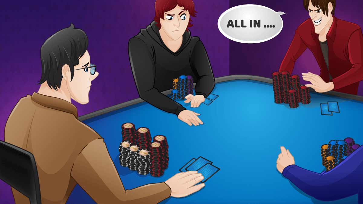 Winkelschießen beim Live-Poker