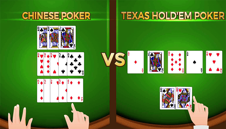Chinese Poker gegen Texas Hold'em